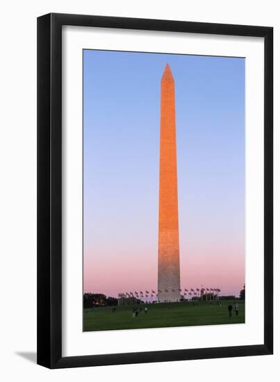 The Washington Monument at Sunset, Washington Dc.-Jon Hicks-Framed Photographic Print