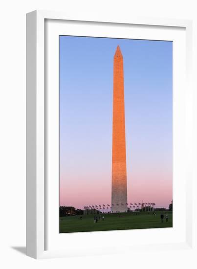 The Washington Monument at Sunset, Washington Dc.-Jon Hicks-Framed Photographic Print