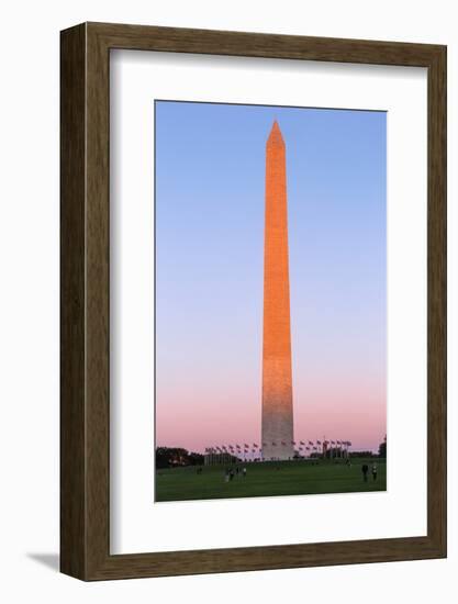 The Washington Monument at Sunset, Washington Dc.-Jon Hicks-Framed Photographic Print