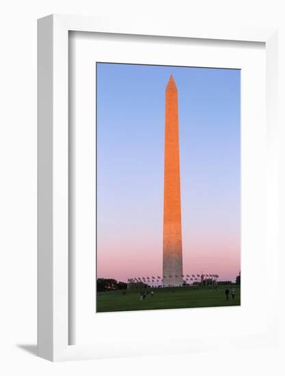 The Washington Monument at Sunset, Washington Dc.-Jon Hicks-Framed Photographic Print