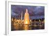 The Washington Monument Lit Up at Night as Seen from the World War Ii Monument-Michael Nolan-Framed Photographic Print