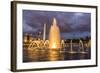 The Washington Monument Lit Up at Night as Seen from the World War Ii Monument-Michael Nolan-Framed Photographic Print