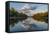 The Washington Monument with Reflection as Seen from the Lincoln Memorial-Michael Nolan-Framed Stretched Canvas