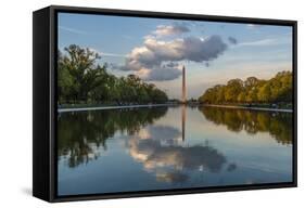 The Washington Monument with Reflection as Seen from the Lincoln Memorial-Michael Nolan-Framed Stretched Canvas