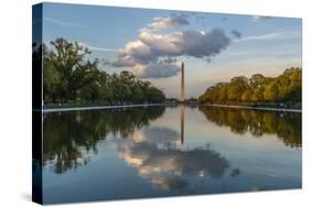 The Washington Monument with Reflection as Seen from the Lincoln Memorial-Michael Nolan-Stretched Canvas