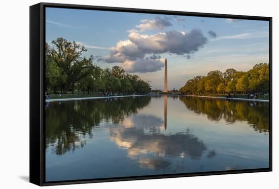 The Washington Monument with Reflection as Seen from the Lincoln Memorial-Michael Nolan-Framed Stretched Canvas