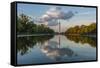 The Washington Monument with Reflection as Seen from the Lincoln Memorial-Michael Nolan-Framed Stretched Canvas