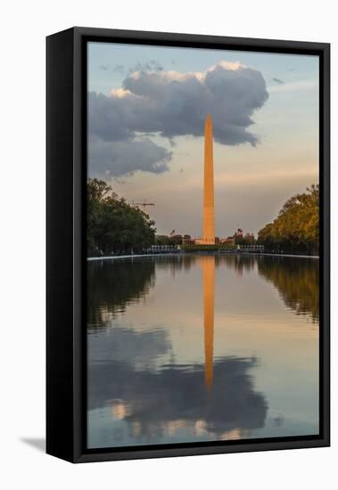 The Washington Monument with Reflection as Seen from the Lincoln Memorial-Michael Nolan-Framed Stretched Canvas