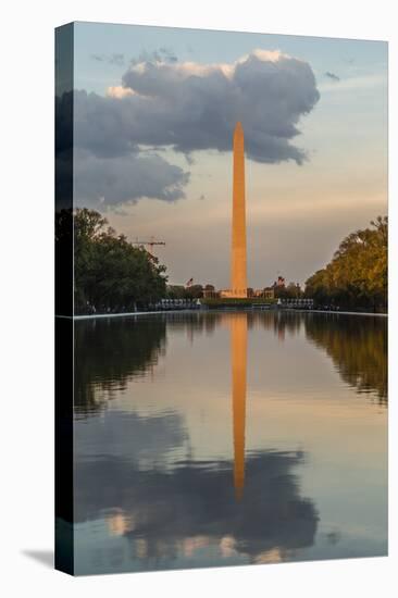 The Washington Monument with Reflection as Seen from the Lincoln Memorial-Michael Nolan-Stretched Canvas