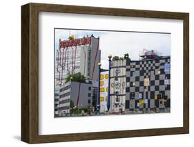 The waste incineration plant of Spittelau designed by Friedensreich Hundertwasser, Vienna, Austria-Carlo Morucchio-Framed Photographic Print