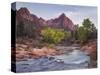 The Watchman, Cottonwood, Virgin River, Zion National Park, Utah, Usa-Rainer Mirau-Stretched Canvas