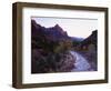 The Watchman Looms over the Virgin River at Sunset, Zion National Park, Utah, USA-Howie Garber-Framed Photographic Print