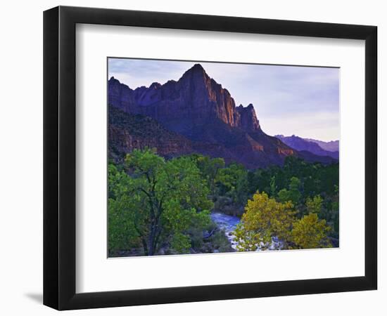 The Watchman Peak and the Virgin River, Zion National Park, Utah, USA-Dennis Flaherty-Framed Photographic Print