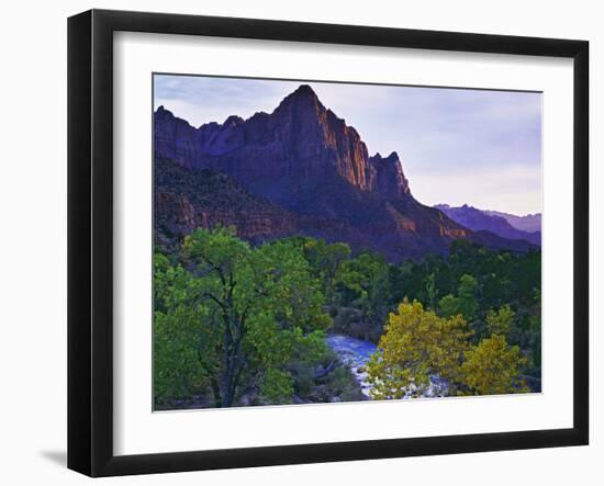 The Watchman Peak and the Virgin River, Zion National Park, Utah, USA-Dennis Flaherty-Framed Photographic Print