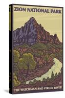 The Watchman, Zion National Park, Utah-Lantern Press-Stretched Canvas