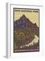 The Watchman, Zion National Park, Utah-Lantern Press-Framed Art Print