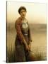 The Water Carrier-Daniel Ridgway Knight-Stretched Canvas