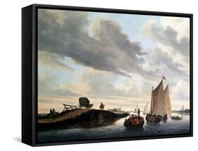 The Water Coach-Salomon van Ruysdael-Framed Stretched Canvas