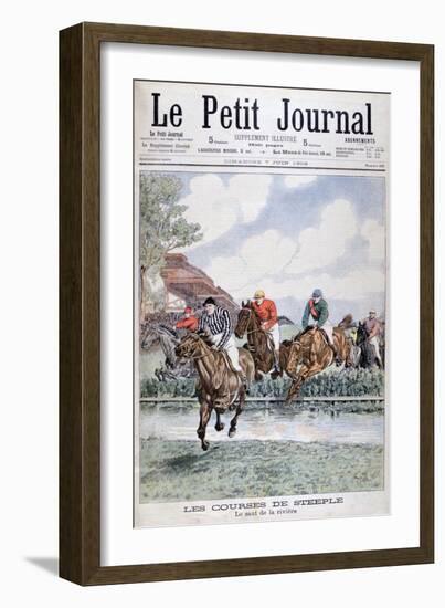 The Water Jump at the Steeplechase, Auteuil, 1903-null-Framed Giclee Print