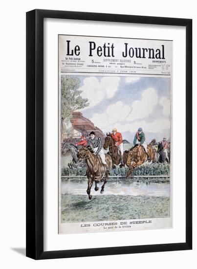 The Water Jump at the Steeplechase, Auteuil, 1903-null-Framed Giclee Print