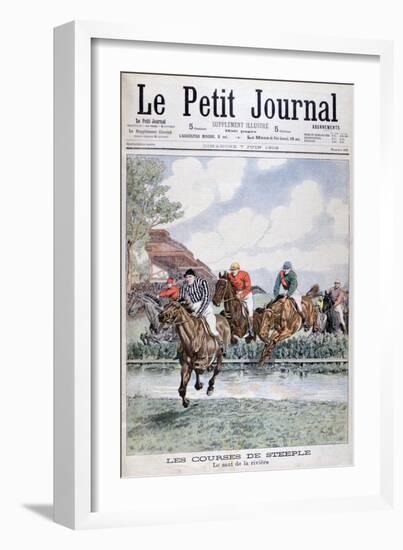 The Water Jump at the Steeplechase, Auteuil, 1903-null-Framed Giclee Print