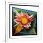 The Water Lily, C.1924 (Oil on Glass)-Joseph Stella-Framed Giclee Print