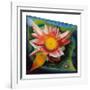 The Water Lily, C.1924 (Oil on Glass)-Joseph Stella-Framed Giclee Print