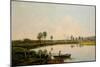 The Water Meadows at Deauville, France (Oil on Canvas)-Eugene Louis Boudin-Mounted Giclee Print