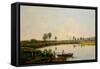 The Water Meadows at Deauville, France (Oil on Canvas)-Eugene Louis Boudin-Framed Stretched Canvas