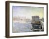 The Water Mill at the Bridge at Moret in Winter, 1890-Alfred Sisley-Framed Giclee Print