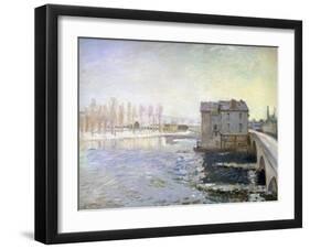 The Water Mill at the Bridge at Moret in Winter, 1890-Alfred Sisley-Framed Giclee Print