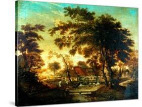 The Water Mill-Meindert Hobbema-Stretched Canvas