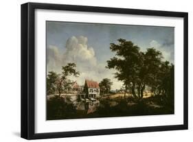 The Water Mills (Oil on Canvas)-Meindert Hobbema-Framed Giclee Print