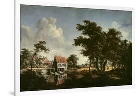 The Water Mills (Oil on Canvas)-Meindert Hobbema-Framed Giclee Print