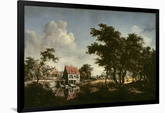 The Water Mills (Oil on Canvas)-Meindert Hobbema-Framed Giclee Print