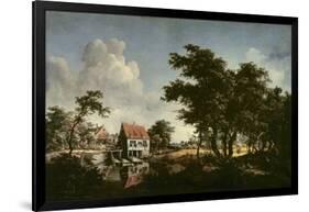 The Water Mills (Oil on Canvas)-Meindert Hobbema-Framed Giclee Print