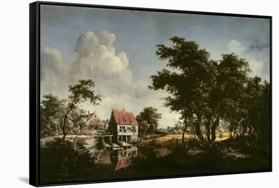 The Water Mills (Oil on Canvas)-Meindert Hobbema-Framed Stretched Canvas