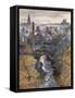 The Water of Leith from Dean Bridge-John Fulleylove-Framed Stretched Canvas