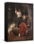 The Water Pump-Jean-Baptiste-Camille Corot-Framed Stretched Canvas