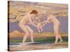 The Water's Edge: Two Women and a Baby-Charles Sims-Stretched Canvas