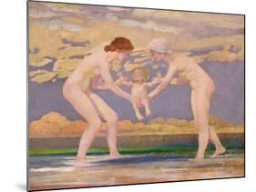 The Water's Edge: Two Women and a Baby-Charles Sims-Mounted Giclee Print