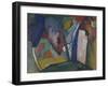 The Waterfall, 1909 (Oil on Pasteboard)-Wassily Kandinsky-Framed Giclee Print