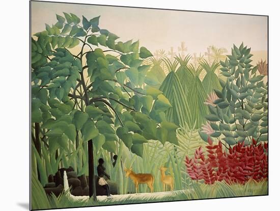 The Waterfall, 1910-Henri Rousseau-Mounted Giclee Print