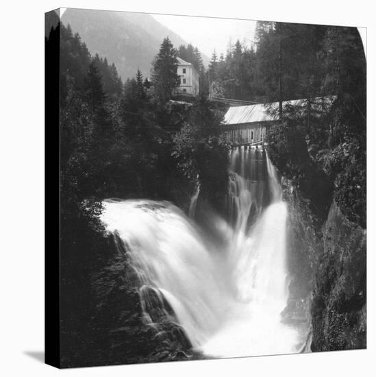 The Waterfall at Badgastein, Austria, C1900s-Wurthle & Sons-Stretched Canvas