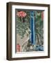 The Waterfall (Colour Woodcut)-Katsushika Hokusai-Framed Giclee Print