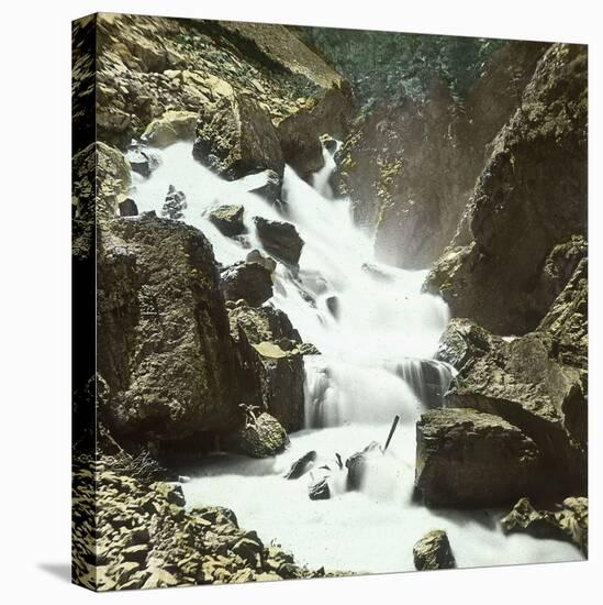 The Waterfalls of the Reuss River Near the Saint-Gothard Mountain Pass (Switzerland), Circa 1865-Leon, Levy et Fils-Stretched Canvas