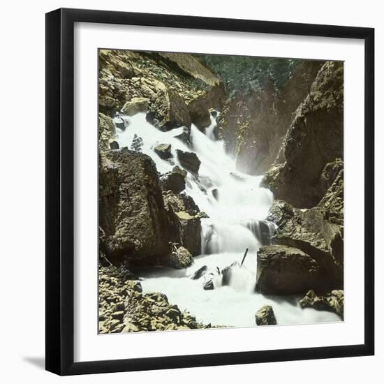 The Waterfalls of the Reuss River Near the Saint-Gothard Mountain Pass (Switzerland), Circa 1865-Leon, Levy et Fils-Framed Photographic Print