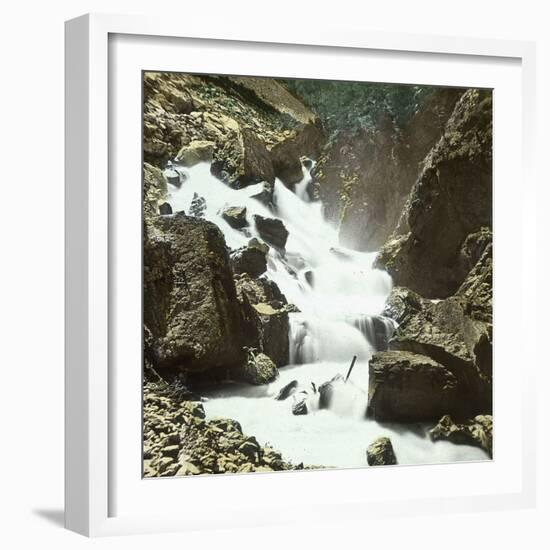 The Waterfalls of the Reuss River Near the Saint-Gothard Mountain Pass (Switzerland), Circa 1865-Leon, Levy et Fils-Framed Photographic Print