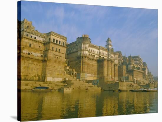 The Waterfront at Varanasi, Previously Known as Benares, on the Ganges River, Uttar Pradesh, India-John Henry Claude Wilson-Stretched Canvas