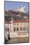The Waterfront in Old Lyon with the Basilica Notre Dame De Fourviere on the Hill-Julian Elliott-Mounted Photographic Print